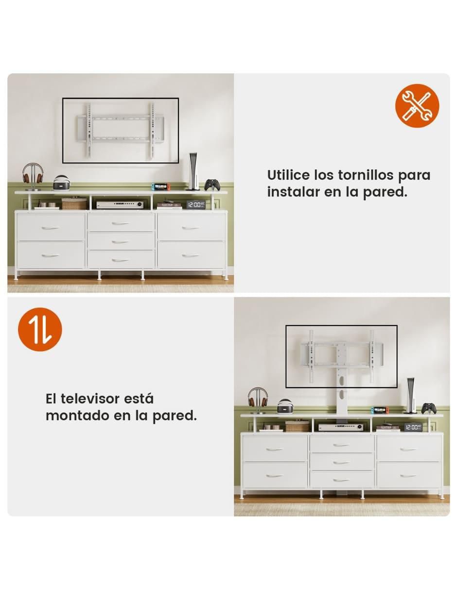 Cajonera armable con soporte para tv de MDF 7