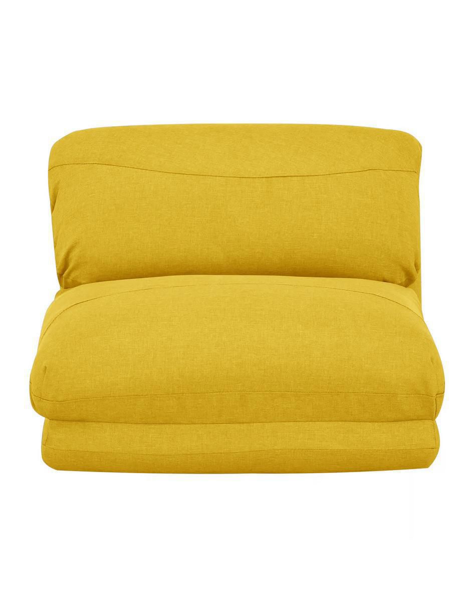 Sofá cama de madera y tela