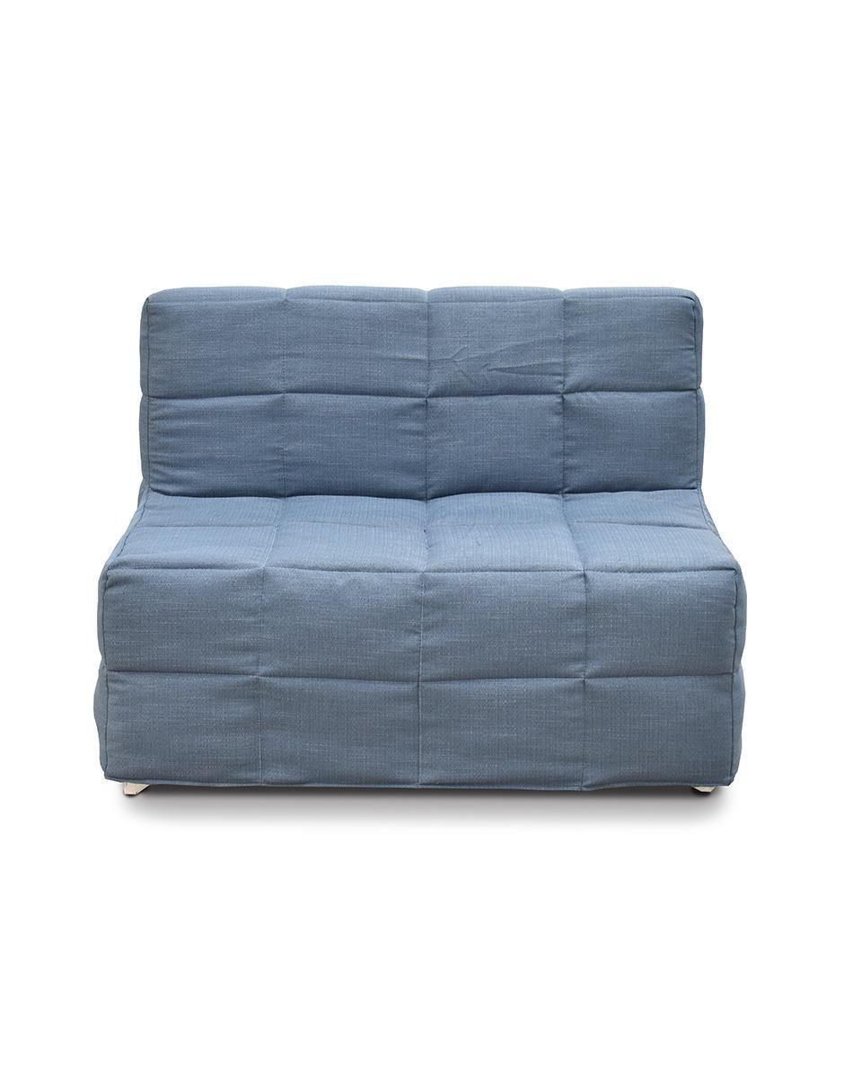 Sofá cama de madera y tela