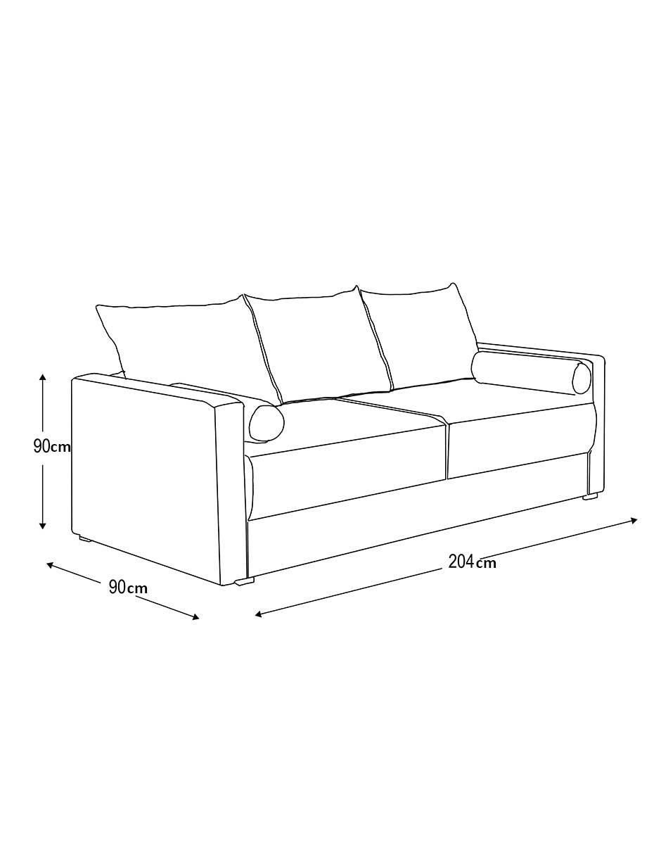 Sofá cama de madera y tela 5