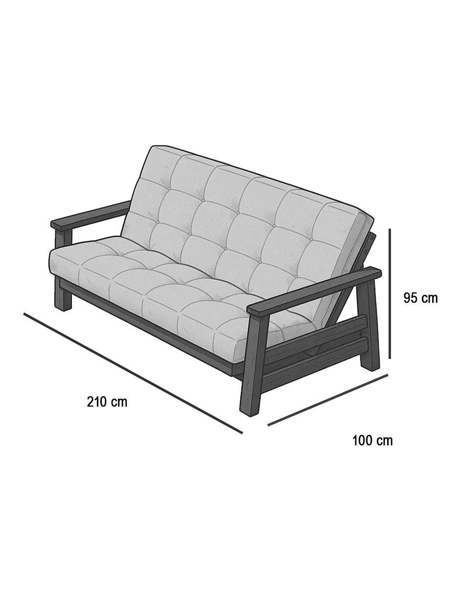 Sofá cama de madera pino 7