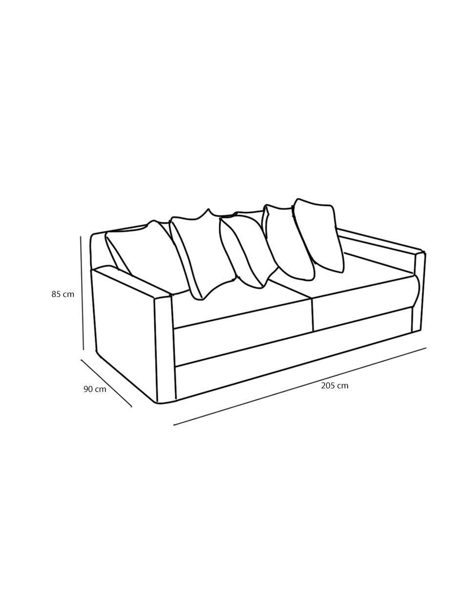 Sofá cama de madera y tela 8