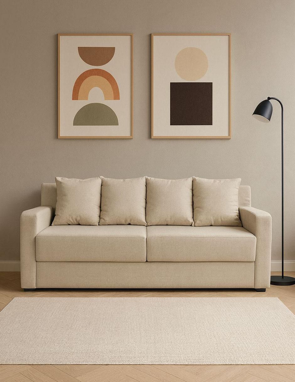 Sofá cama de madera y tela 7