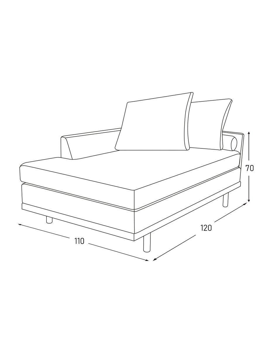 Sofá cama armable de madera y tela 8