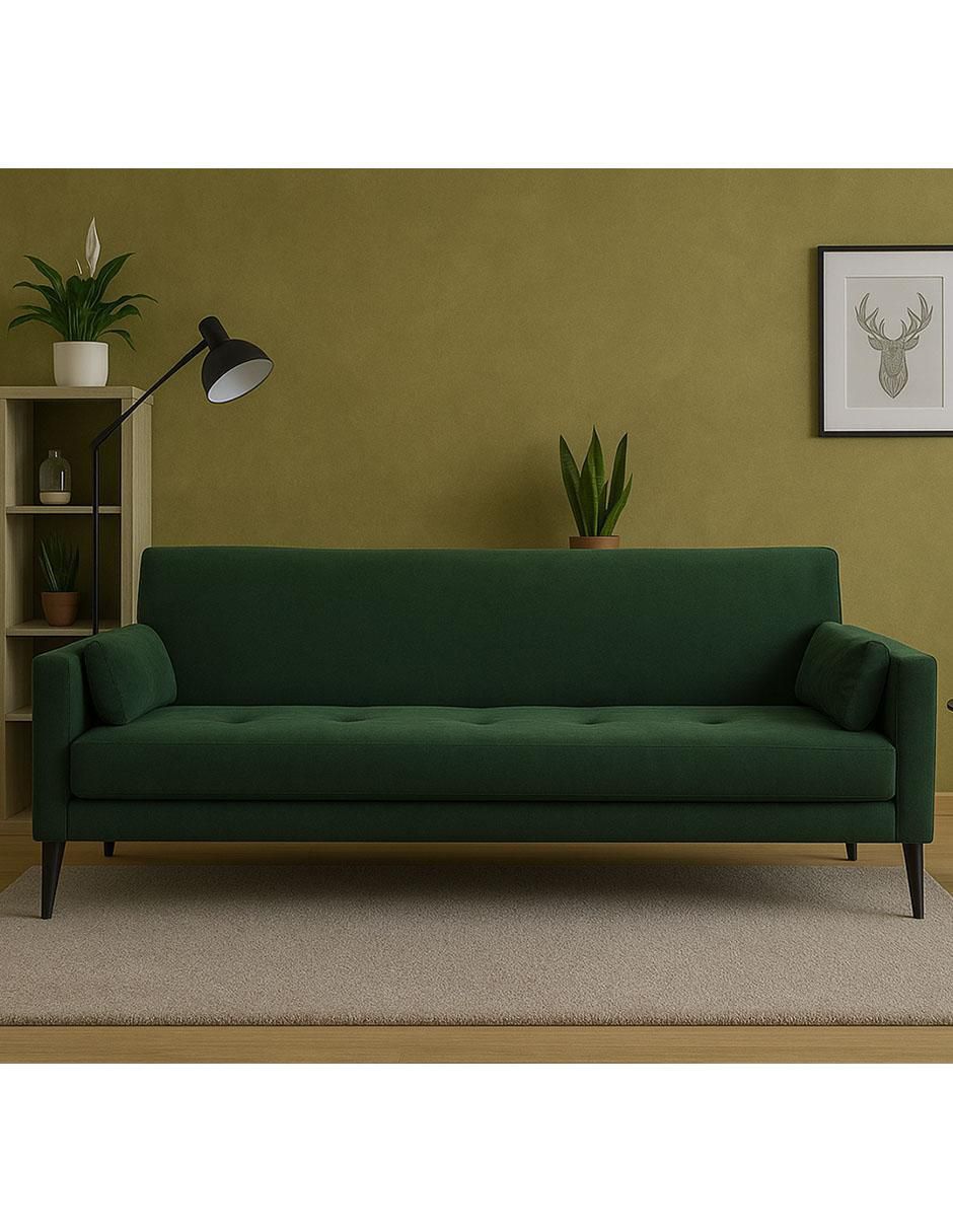 Sofá cama armable de madera y tela 4