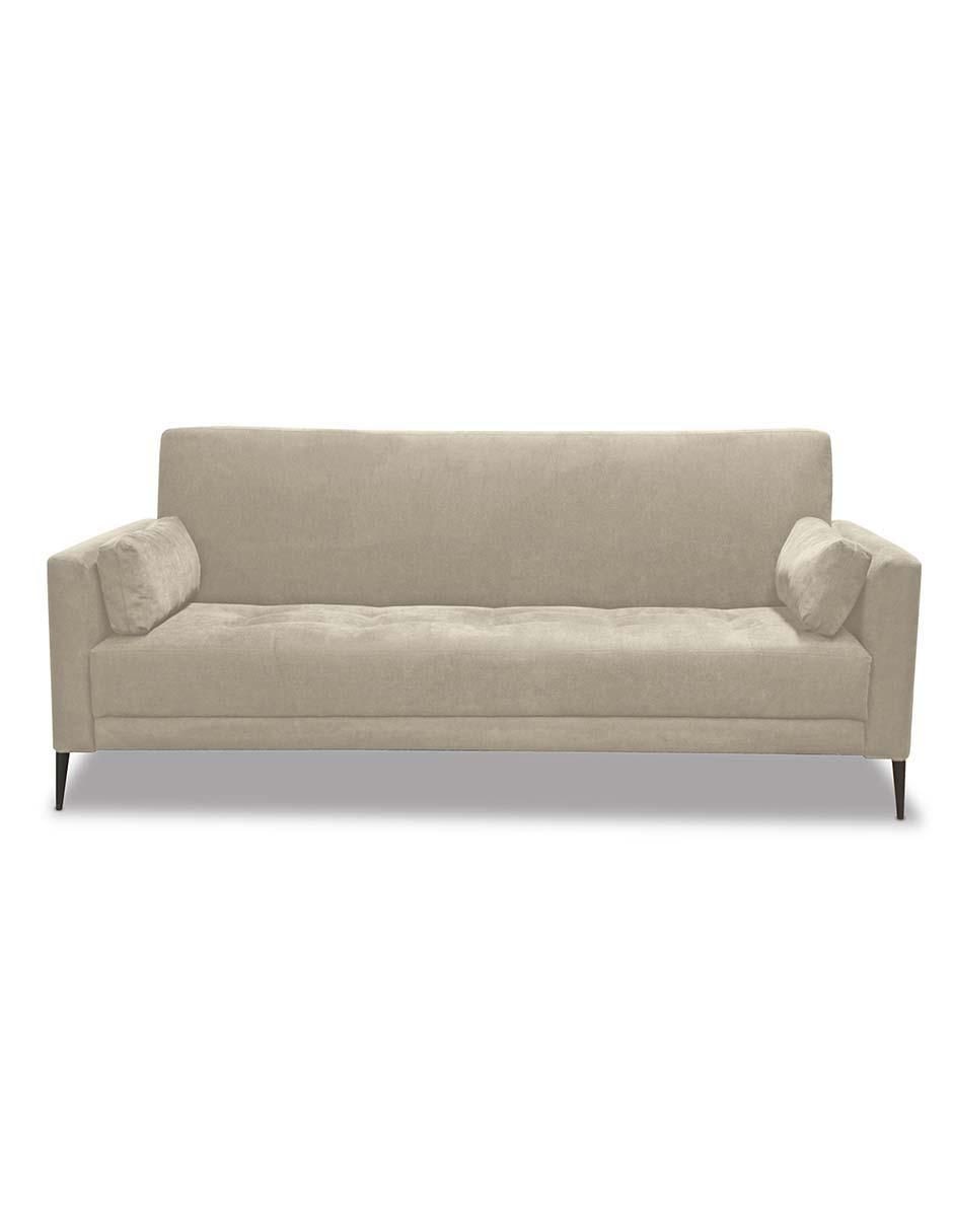 Sofá cama armable de madera y tela