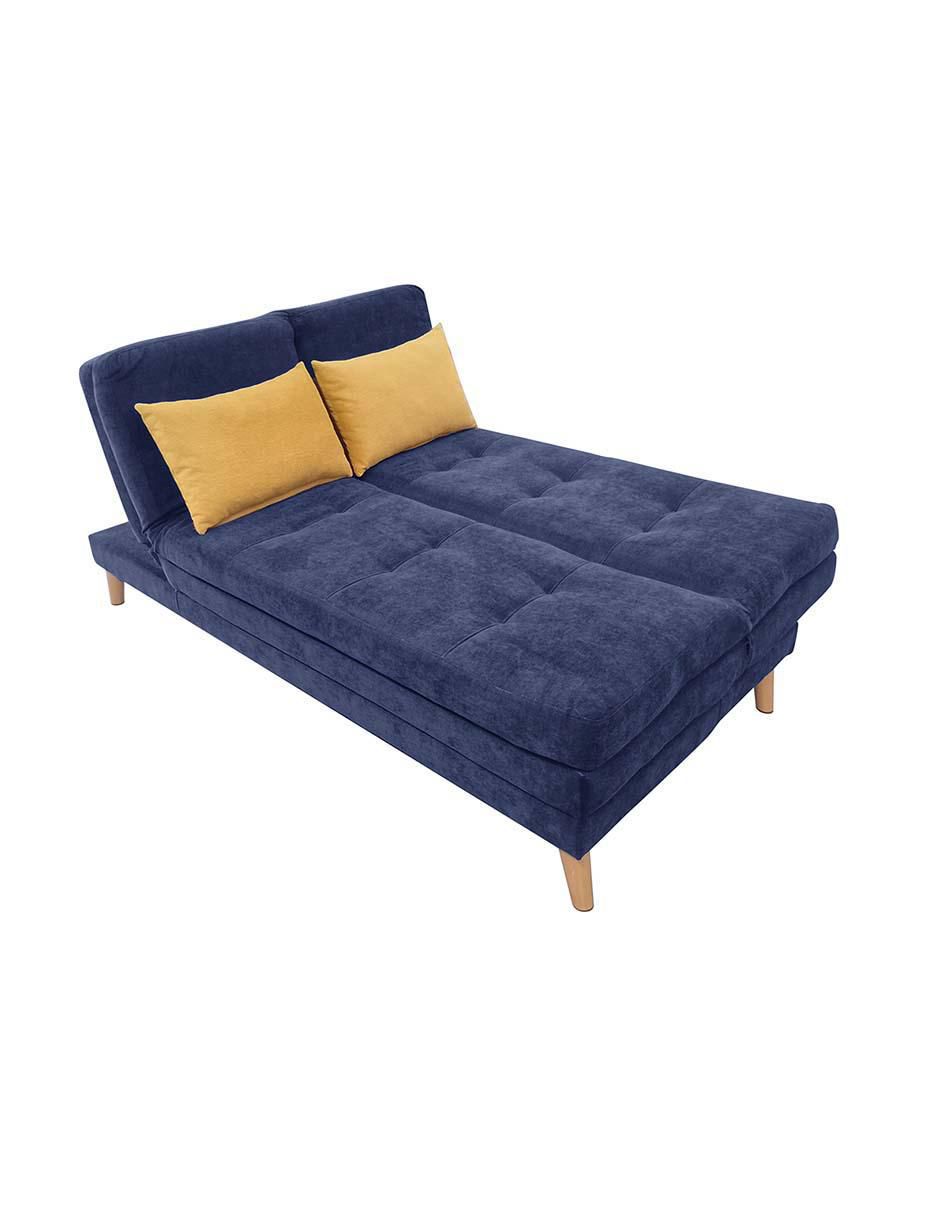 Sofá cama armable de madera y tela 2