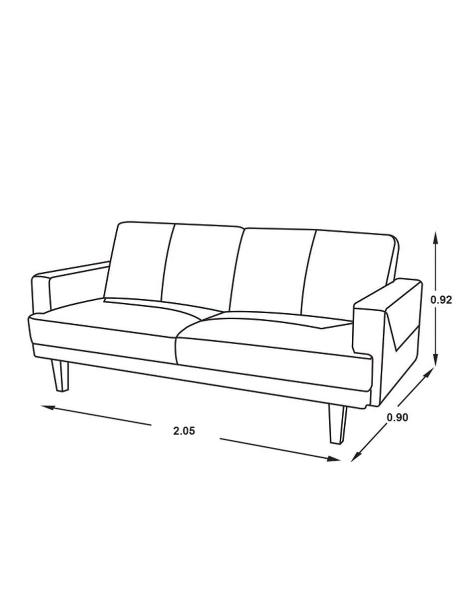 Sofá cama armable de madera y tela 5