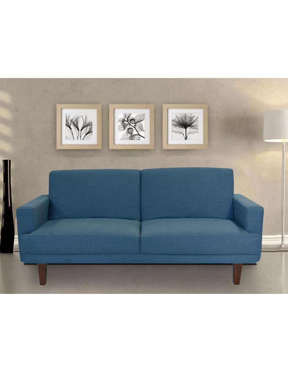 Sofá cama armable de madera y tela 4