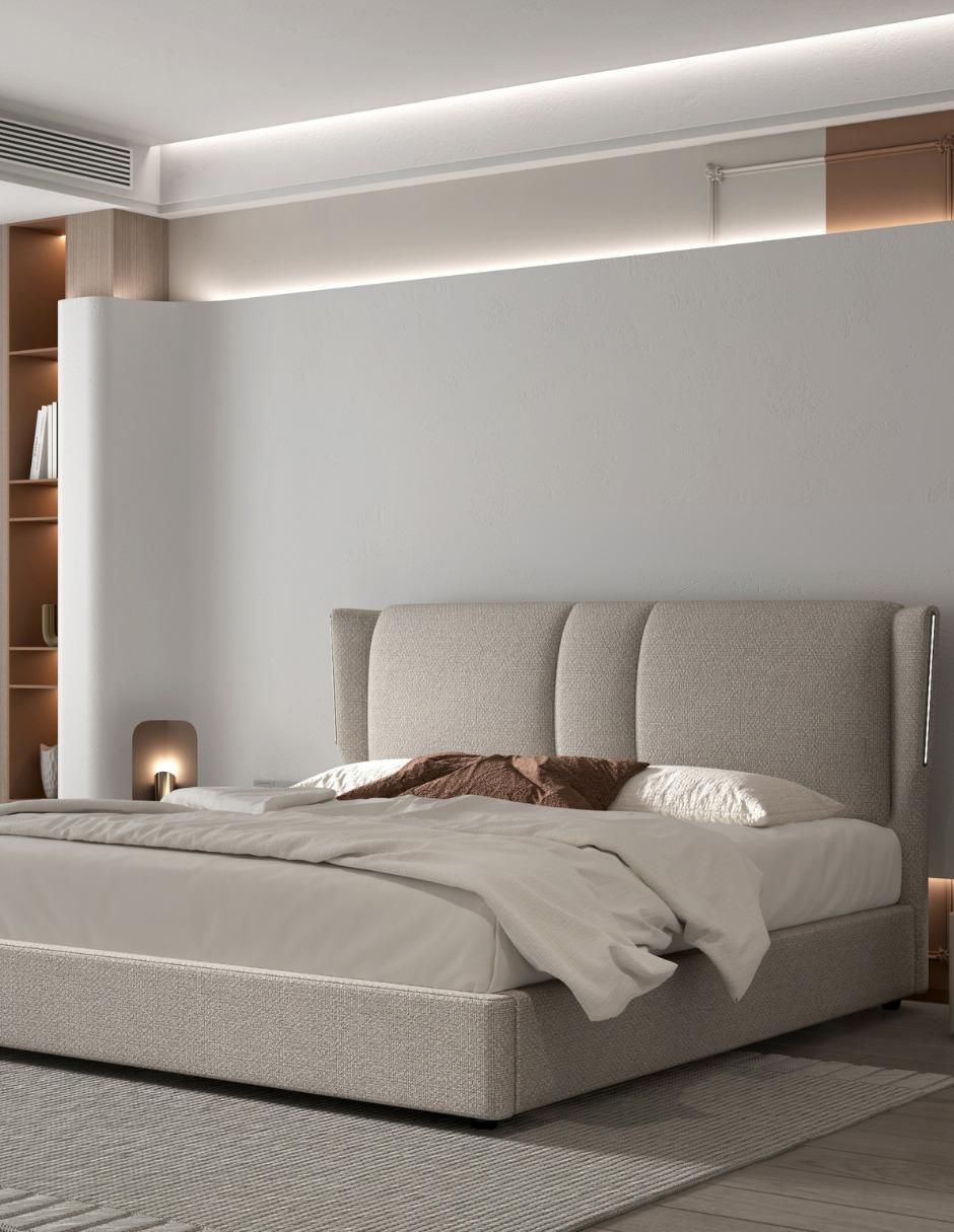 Cama Banus de madera y tela 5