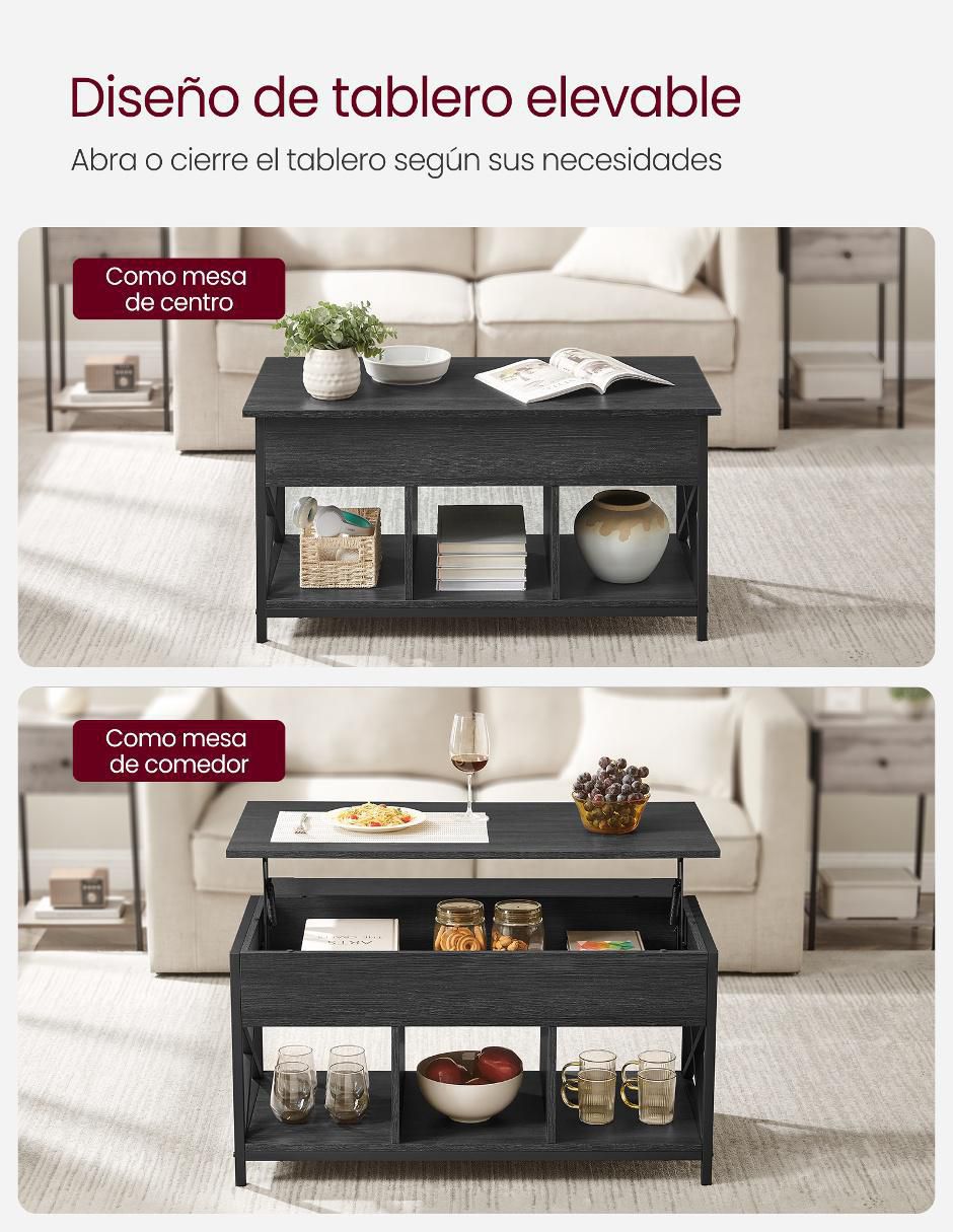 Mesa de centro sí deven songmics home "de" aglomerado