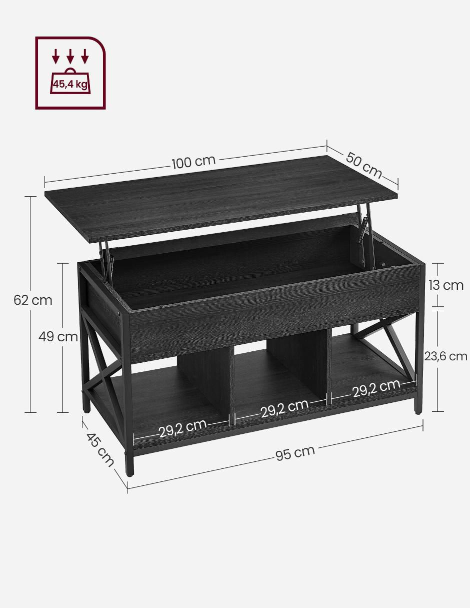Mesa de centro sí deven songmics home "de" aglomerado