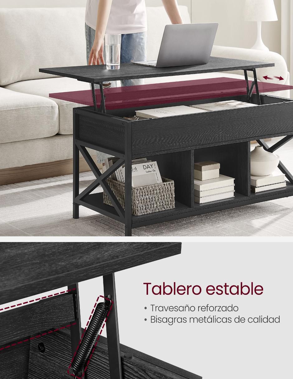 Mesa de centro sí deven songmics home "de" aglomerado