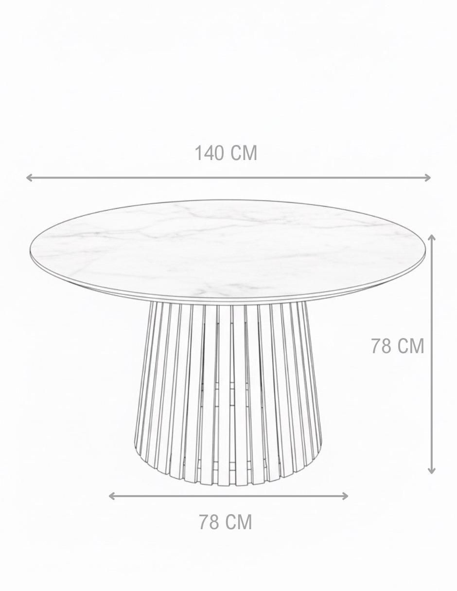 Mesa de comedor de madera y mármol 7