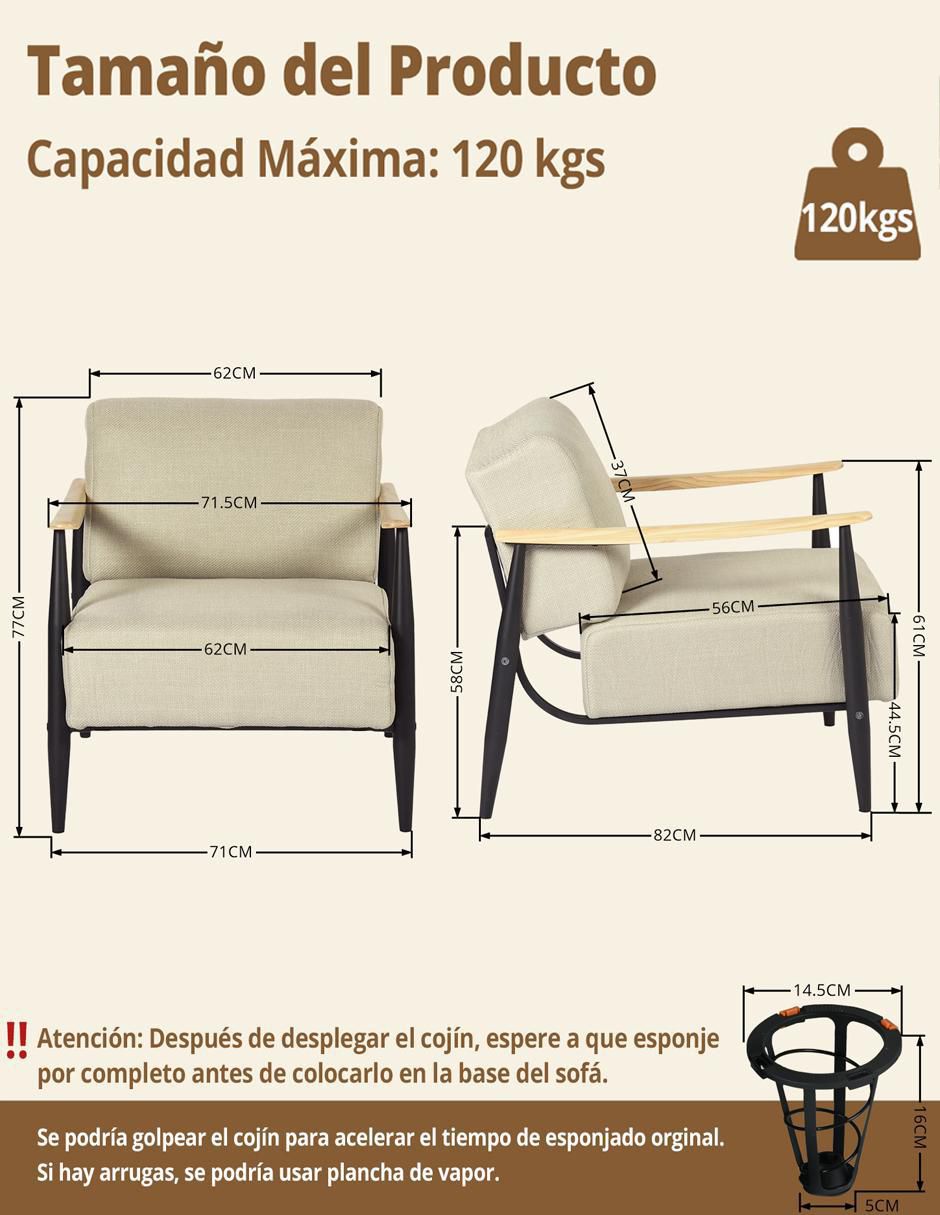 Sillón Molica Home Make de madera pino
