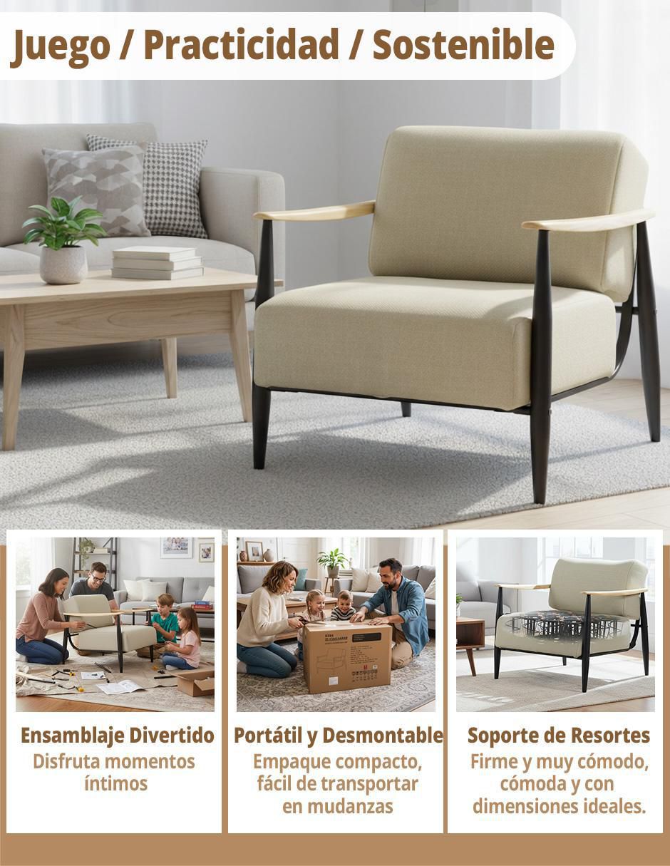Sillón Molica Home Make de madera pino