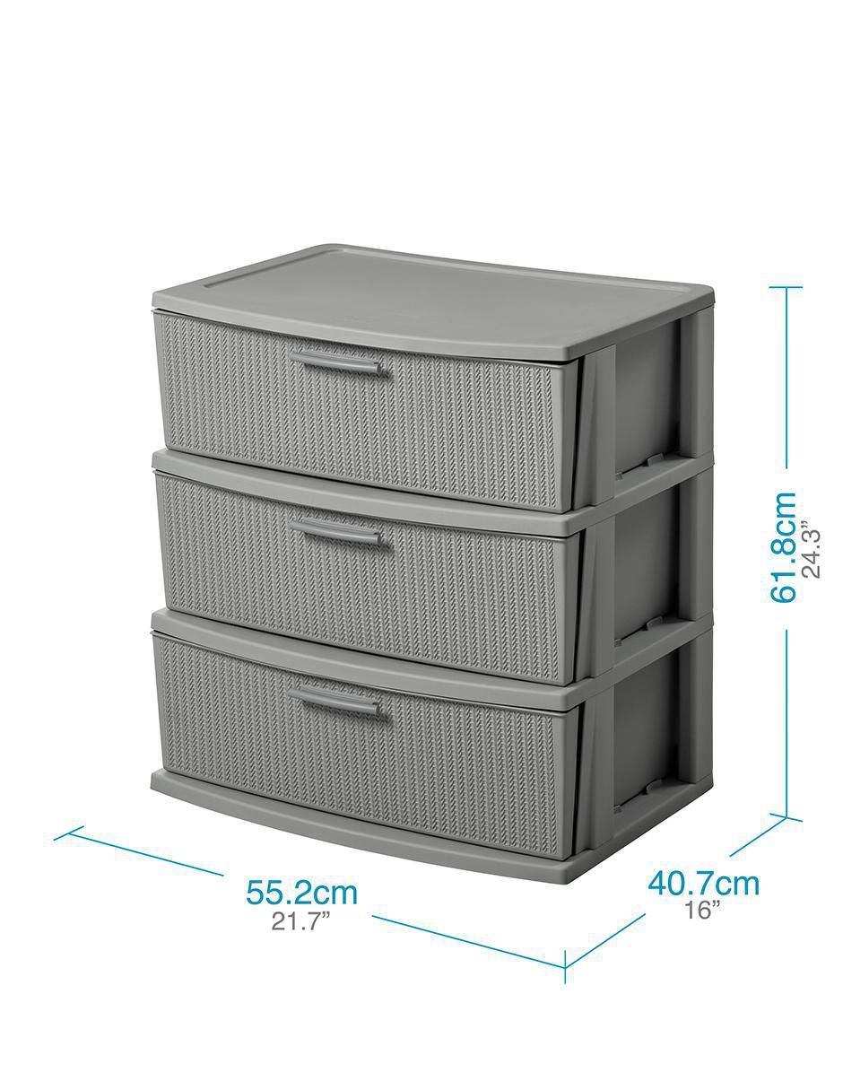 Cajonera armable Organizador Multiusos tipo crochet 3 niveles de plástico 4