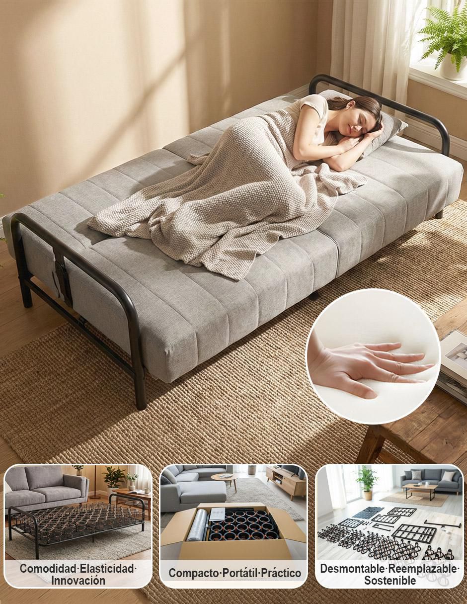 Sofá cama armable de loneta 5