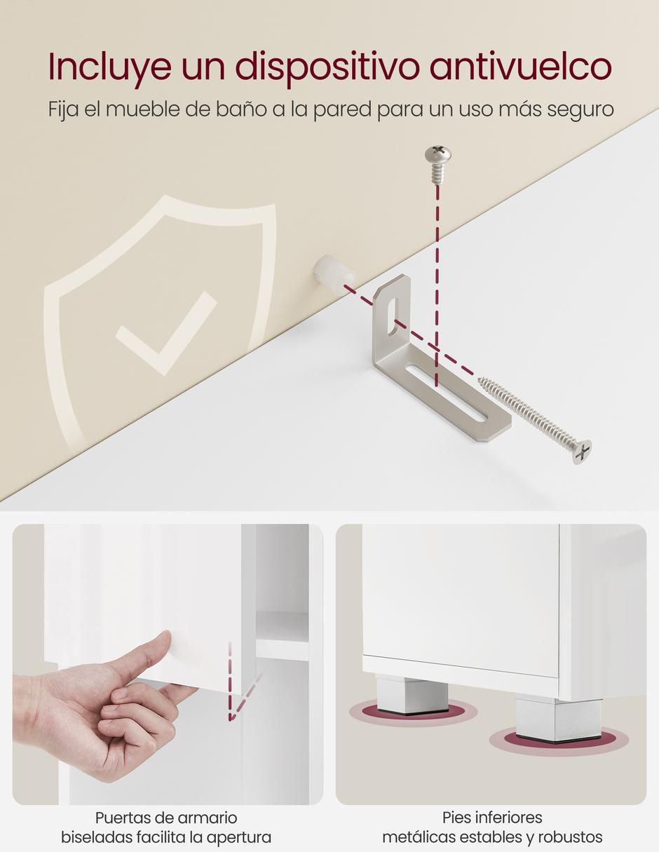 Gabinete armable de baño Kain de MDF 3