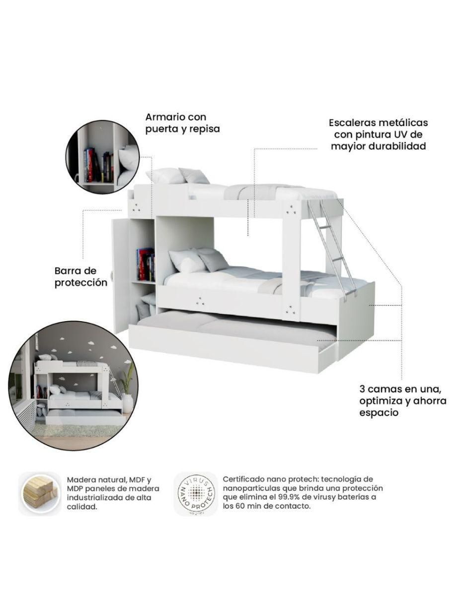 Litera Trilitera Litera Triple de MDF individual 5