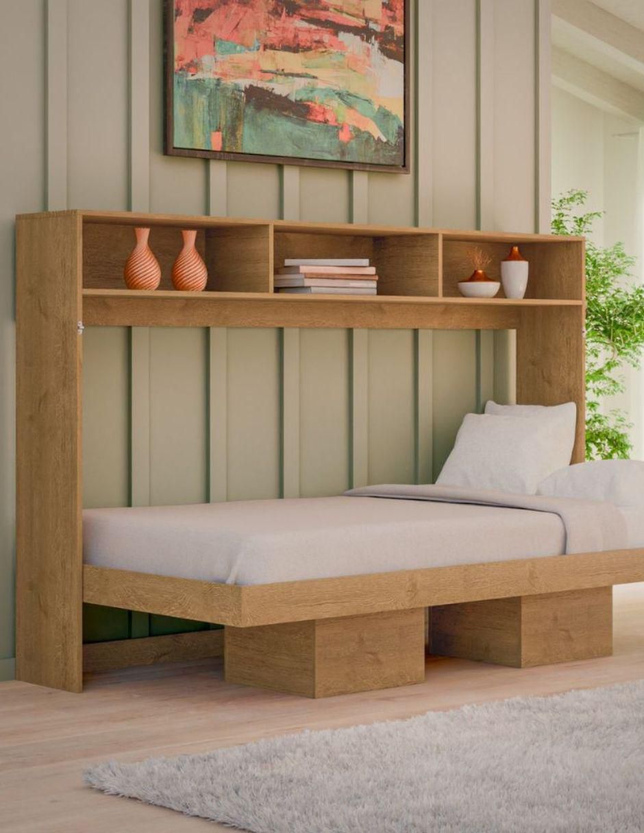 Cama Abatible con repisas de mdf individual 5