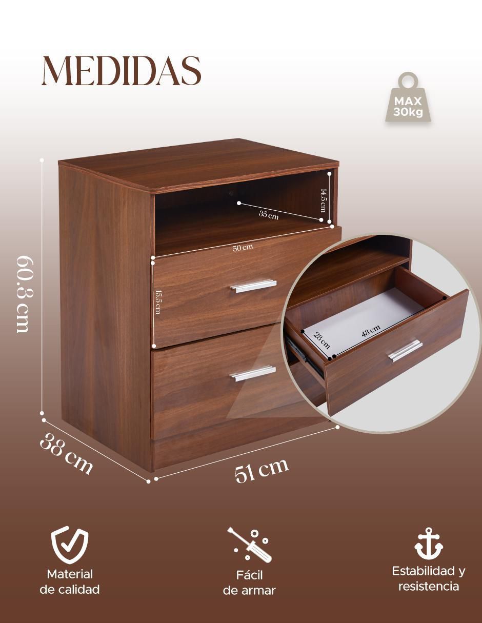 Set de buró armable 2 Cajones de MDF 7