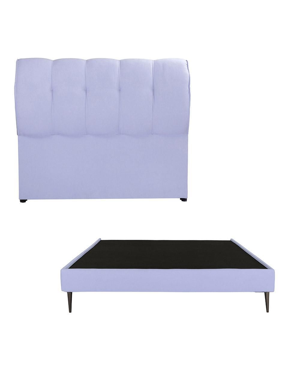 Cama Kiri Slim de madera y tela