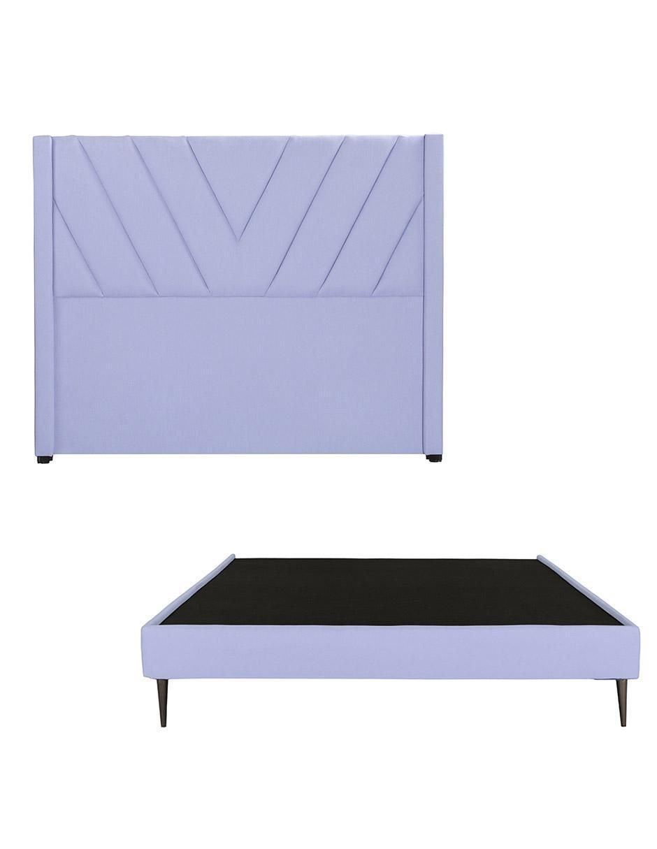 Cama Aurora Slim de madera y tela