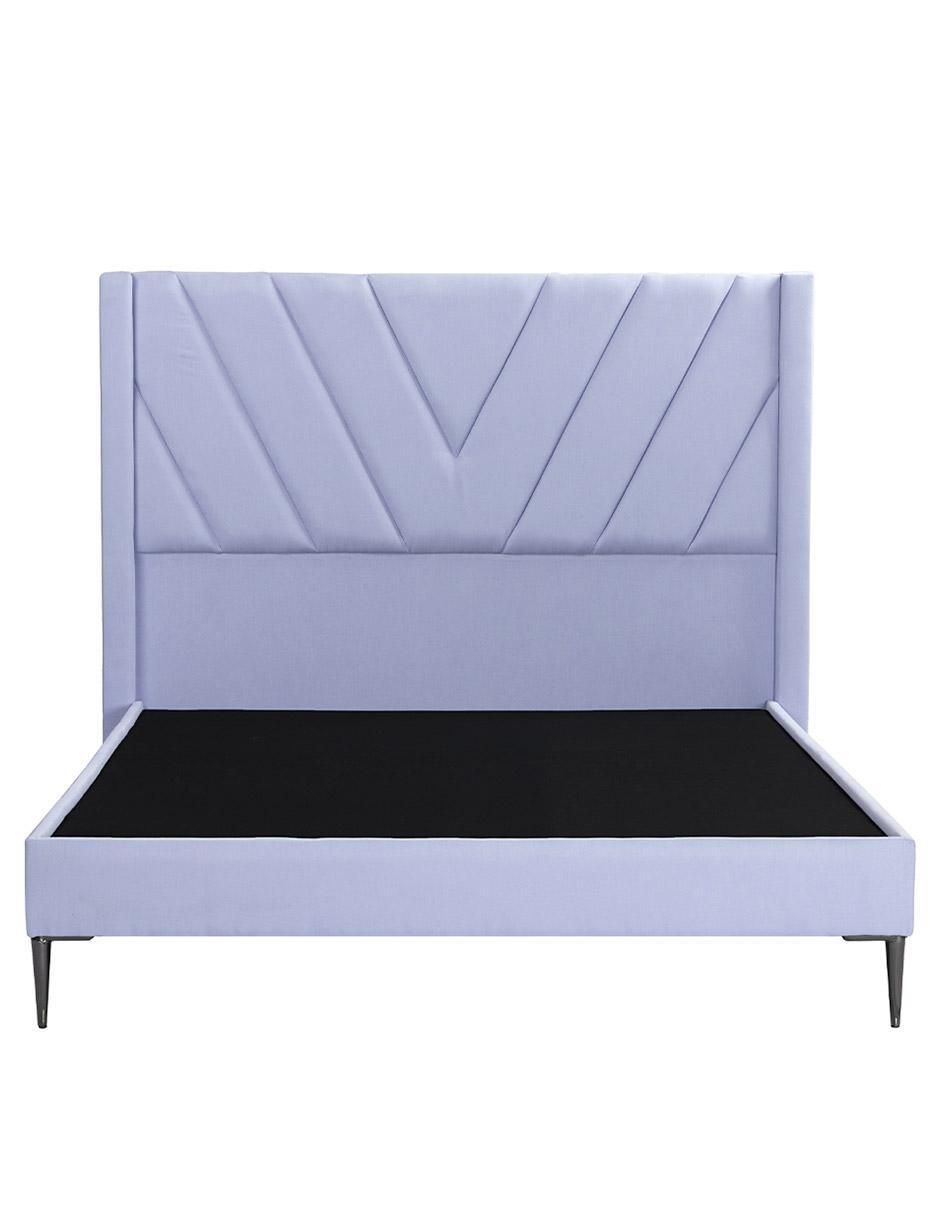 Cama Aurora Slim de madera y tela 2