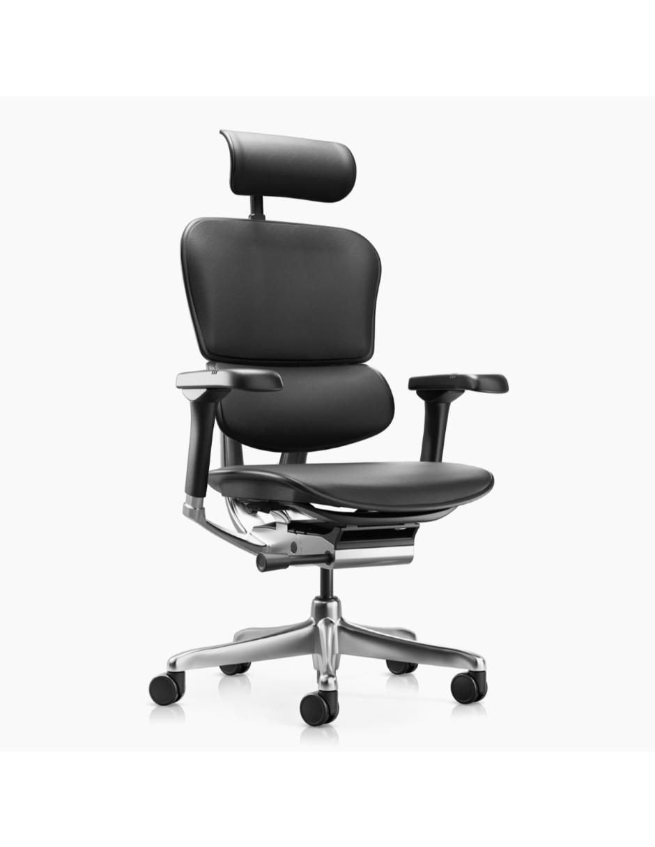 Silla de escritorio ergonómica con cabecero de cuero 2