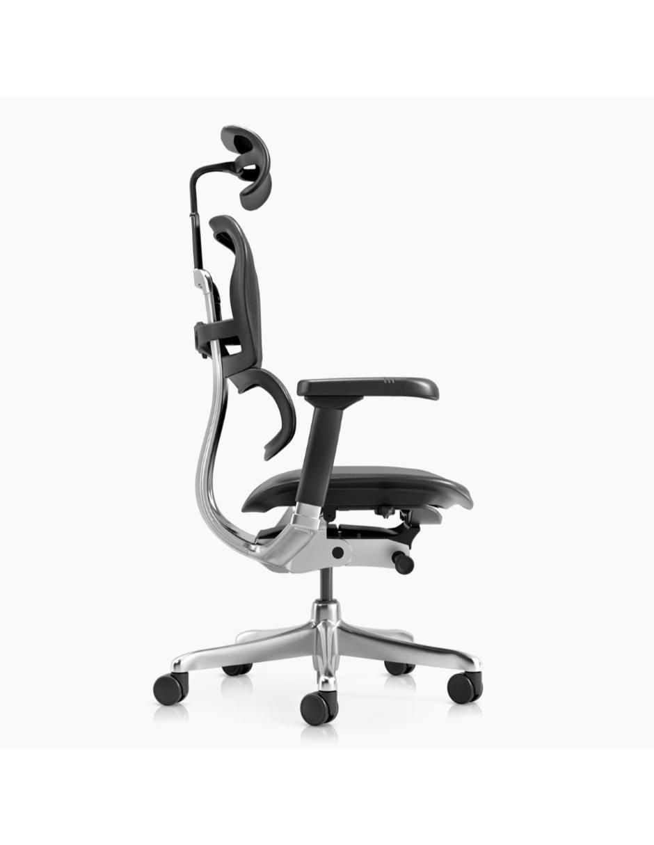Silla de escritorio ergonómica con cabecero de cuero 3