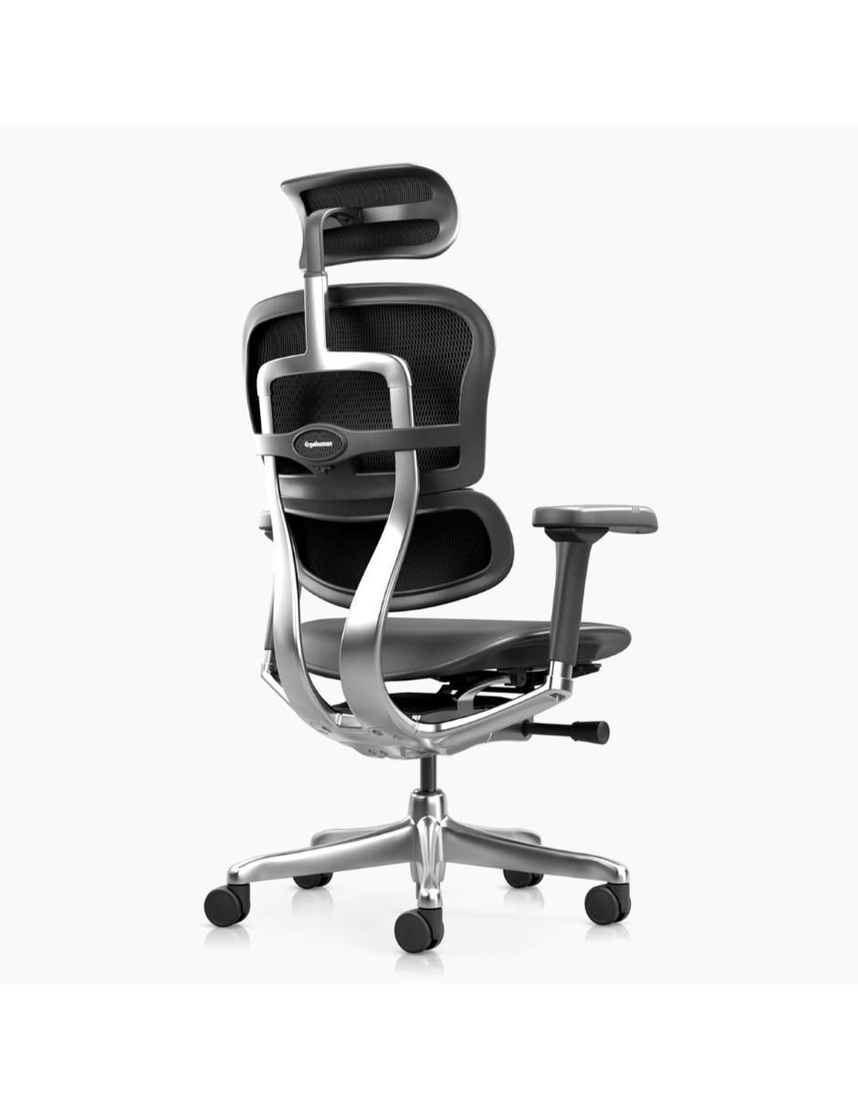 Silla de escritorio ergonómica con cabecero de cuero 4