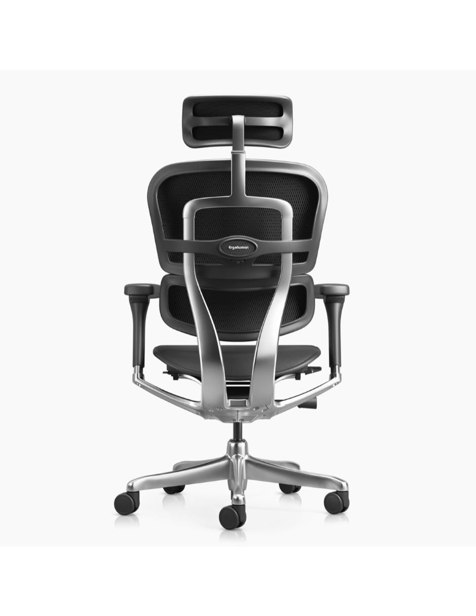 Silla de escritorio ergonómica con cabecero de cuero 5