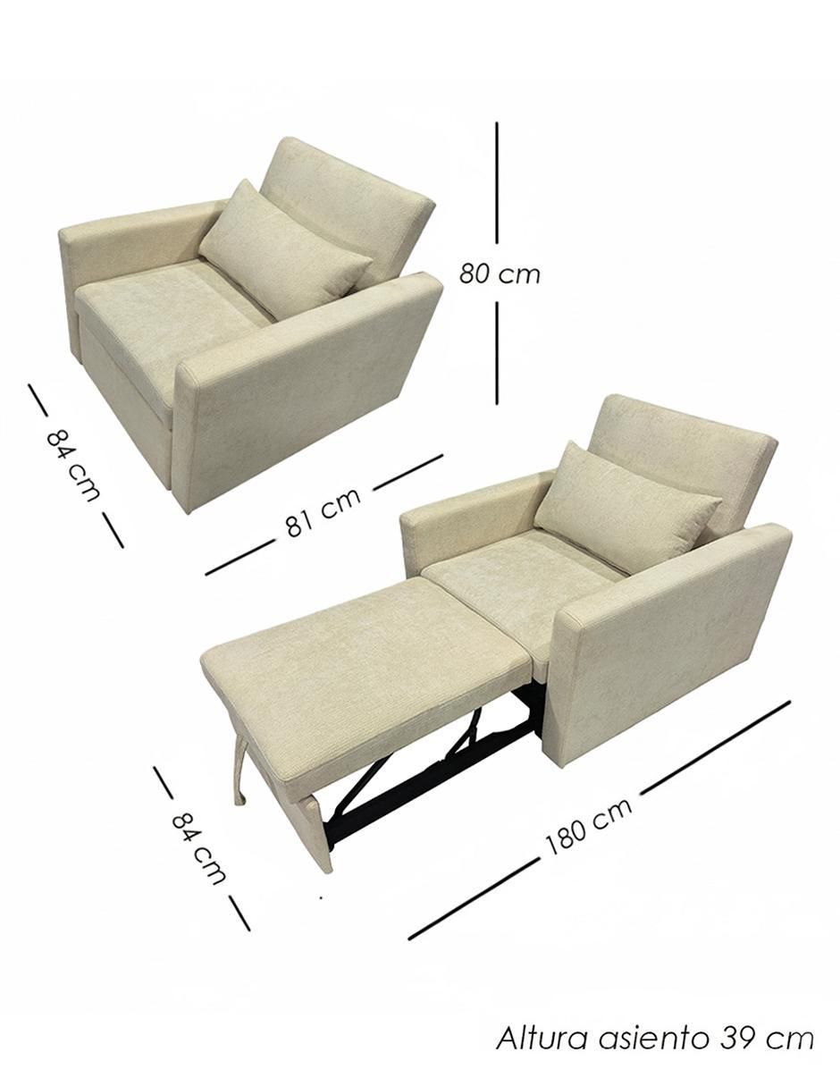 Sofá cama armable Malta de lino 2