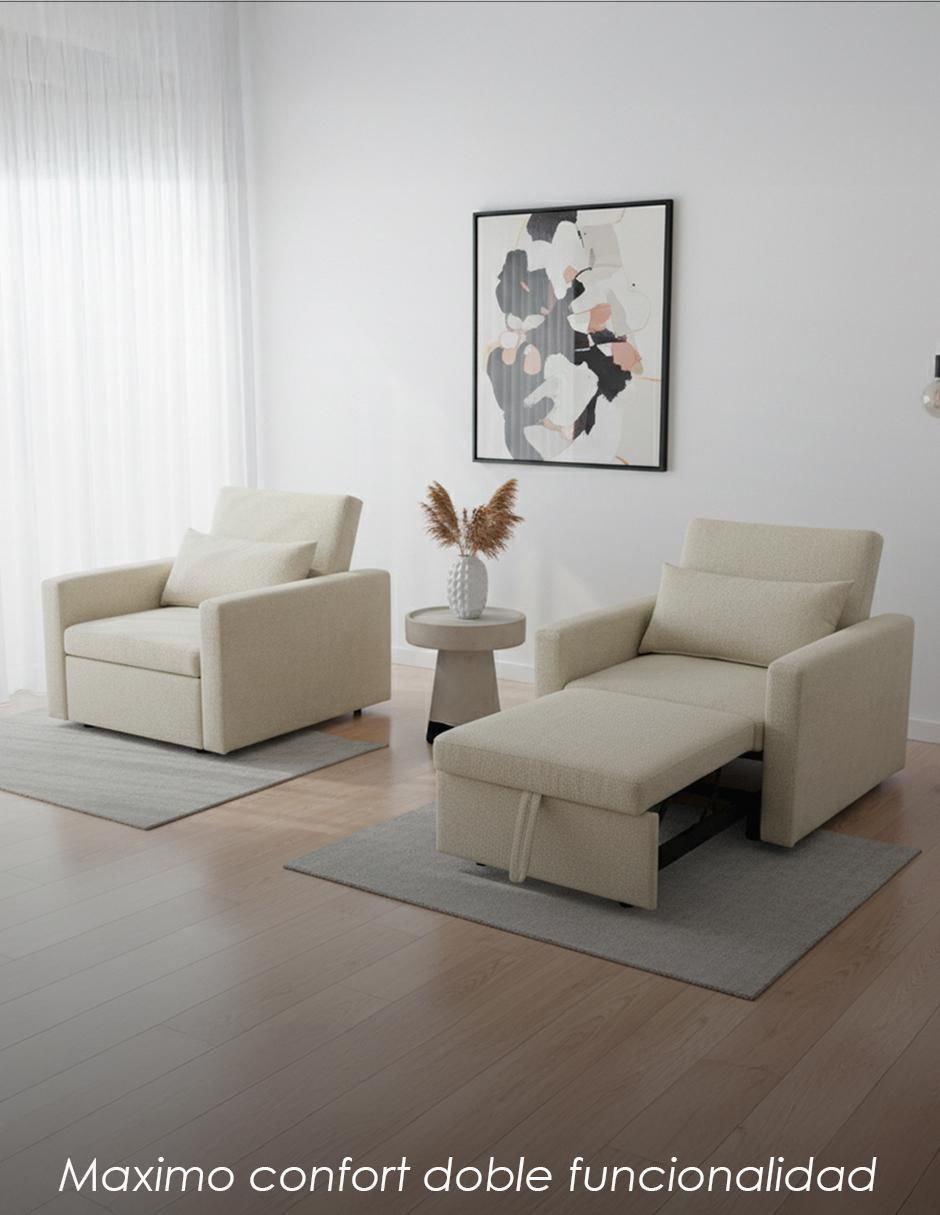 Sofá cama armable Malta de lino 5