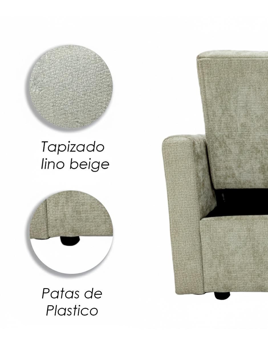 Sofá cama armable Malta de lino 7