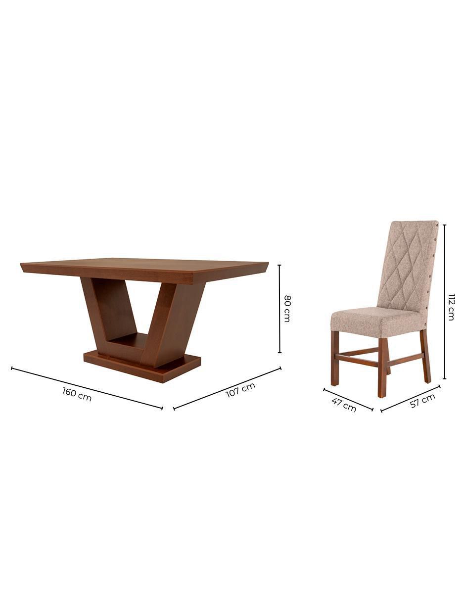 Antecomedor Manchester Perla para 6 personas de Madera de pino 11