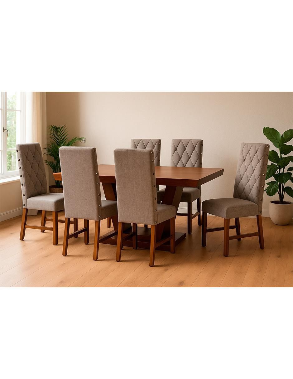 Antecomedor Manchester Perla para 6 personas de Madera de pino 10