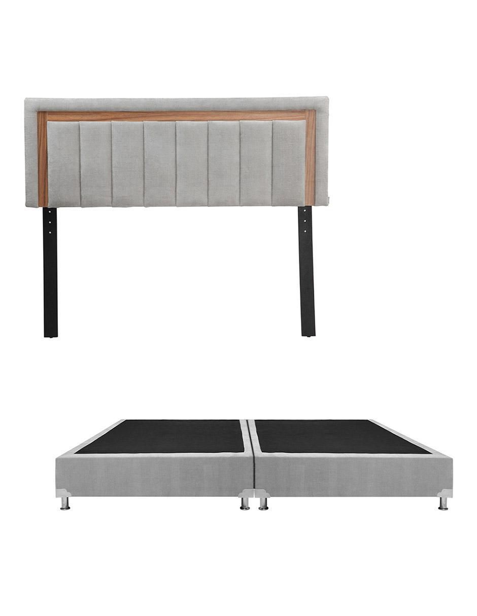 "cama" ventur box trinity "de" madera y tela ks