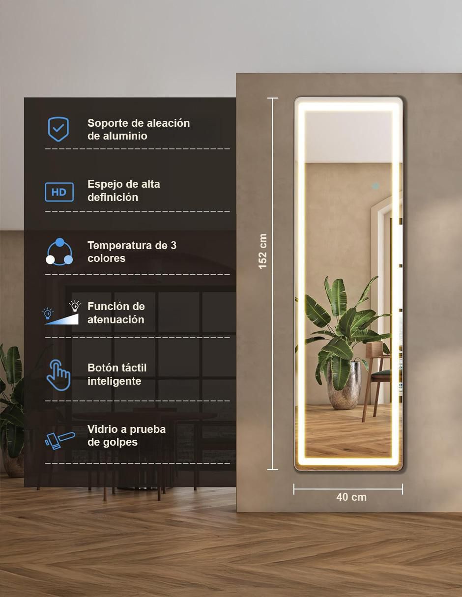 Espejo rectangular Lumini 13