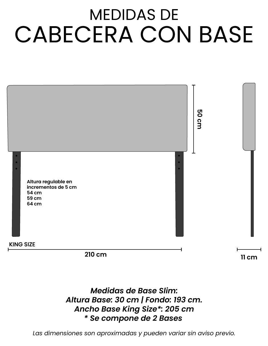 Cama Ventur Slim de madera y tela