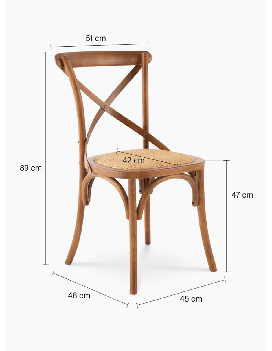 Silla Rattan Nogal de madera 6