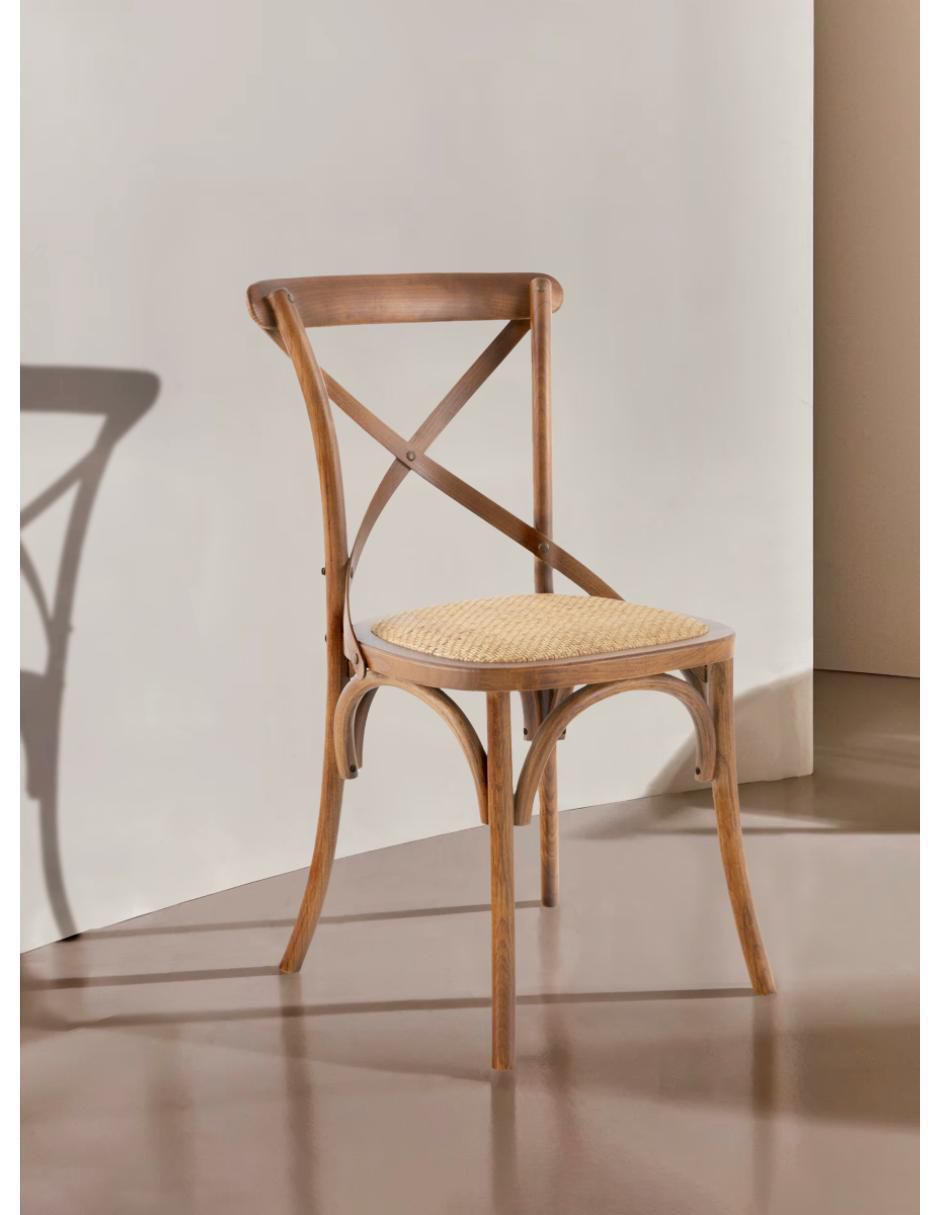 Silla Rattan Nogal de madera 5