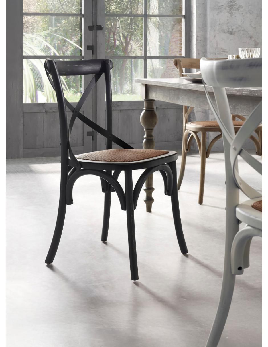 Silla Rattan de madera 2