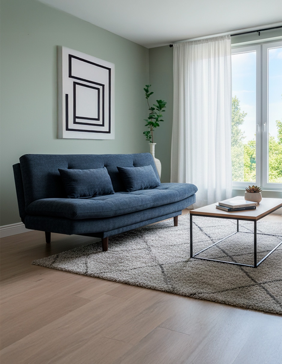 SOFÁ CAMA EROS MEMORY FOA, AZUL MARINO