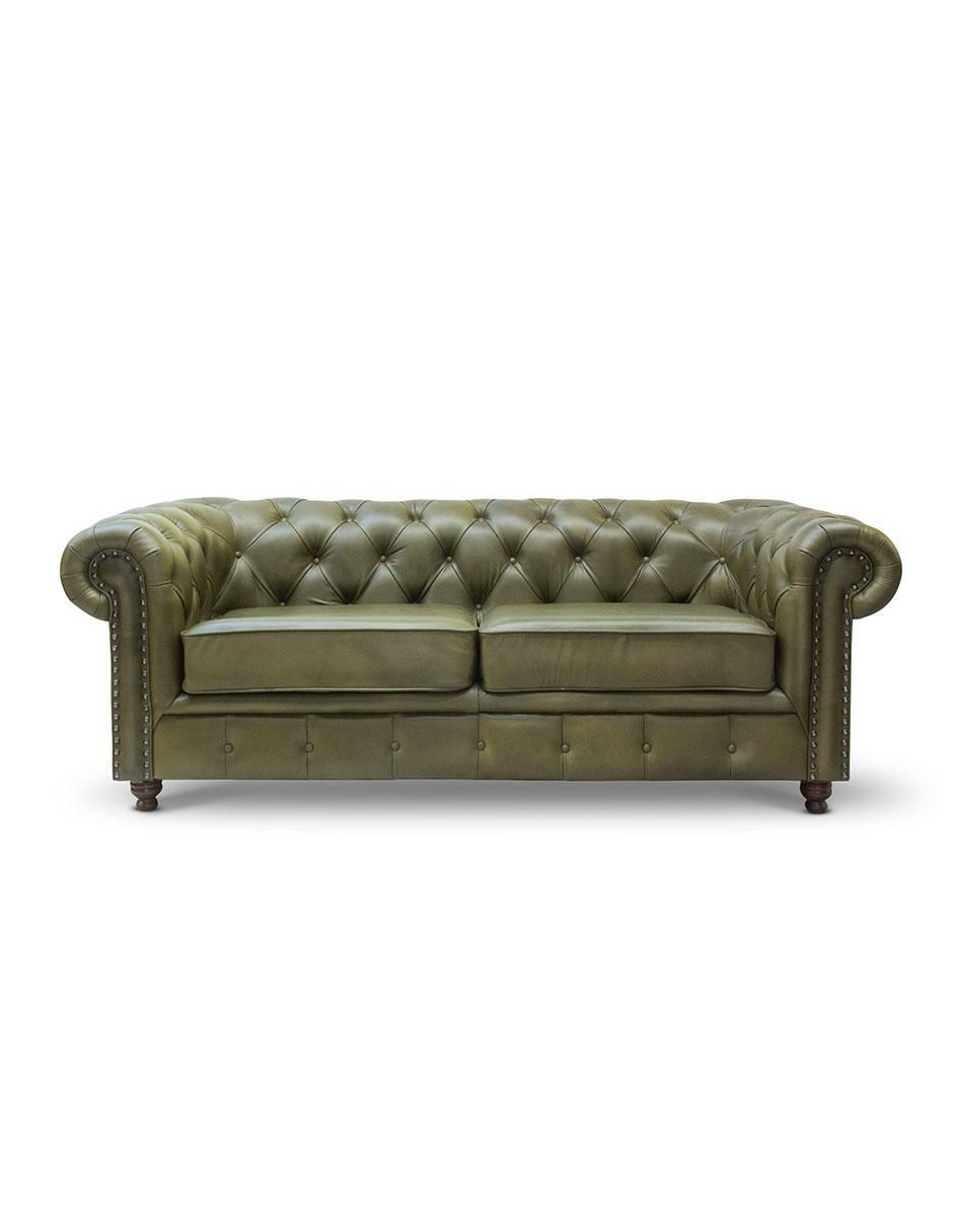 Love seat Chesterfield de piel