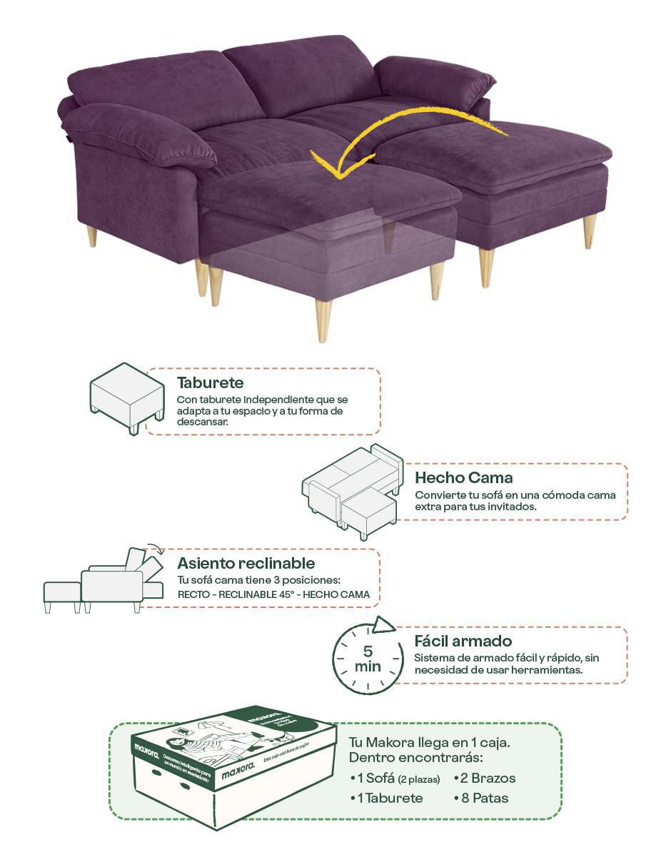 Sofá cama armable Remmy de memory foam 6