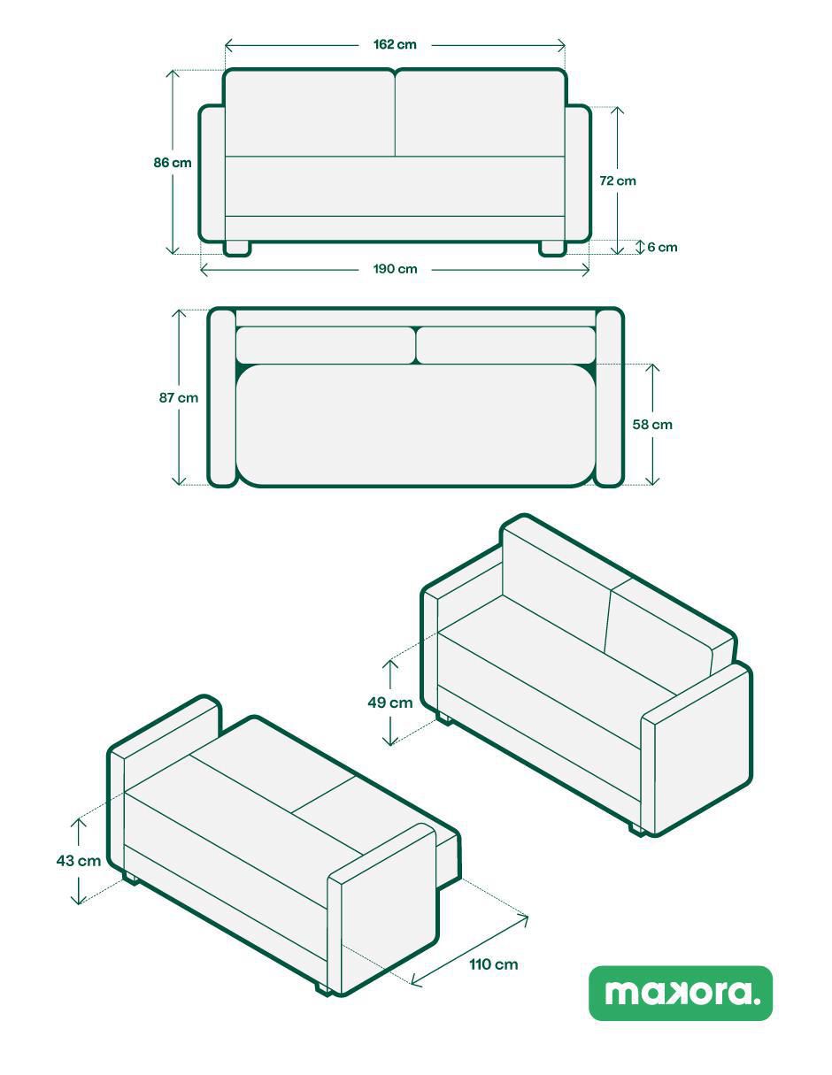 Sofá cama armable Abbot Memory Foam de lino 9