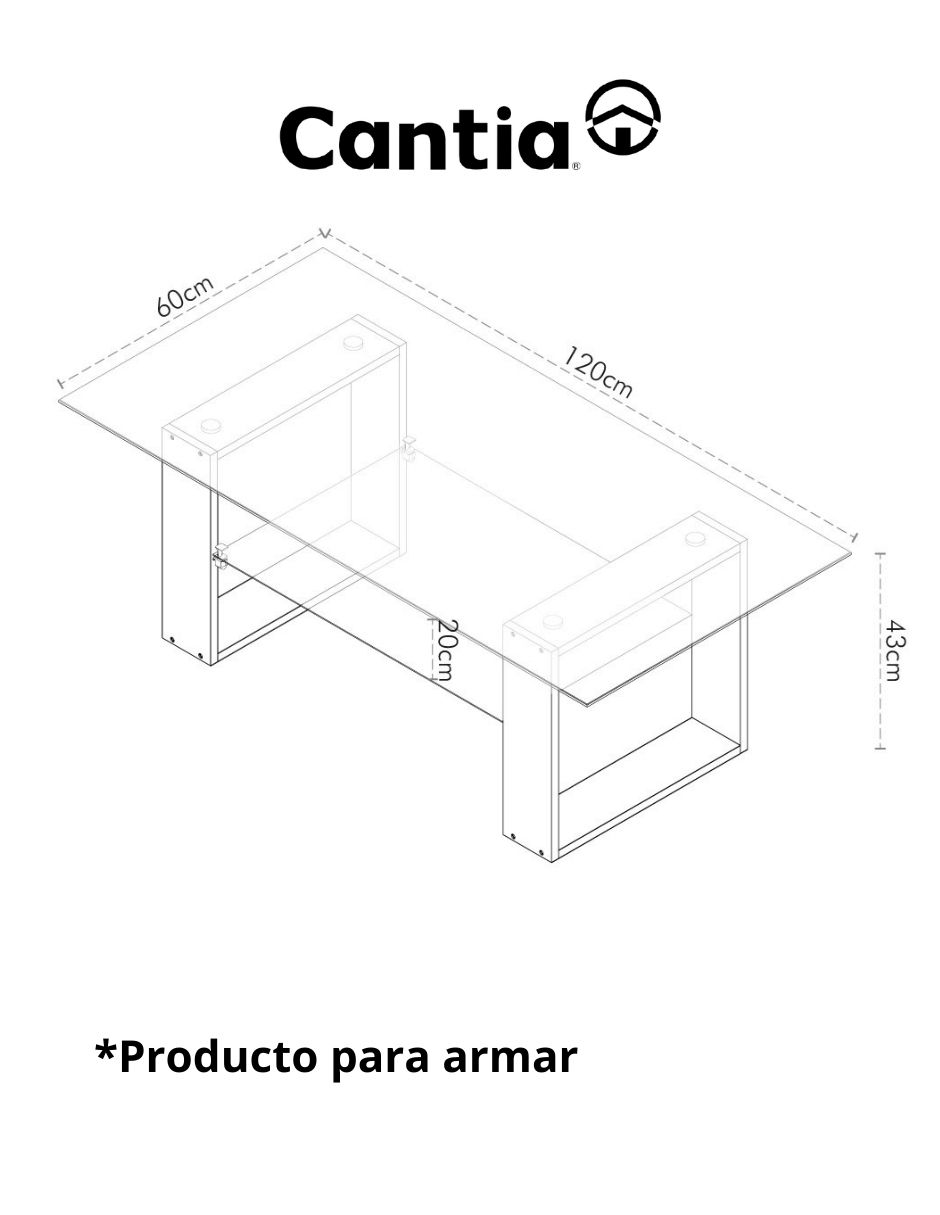 Mesa de centro armable Temec 6