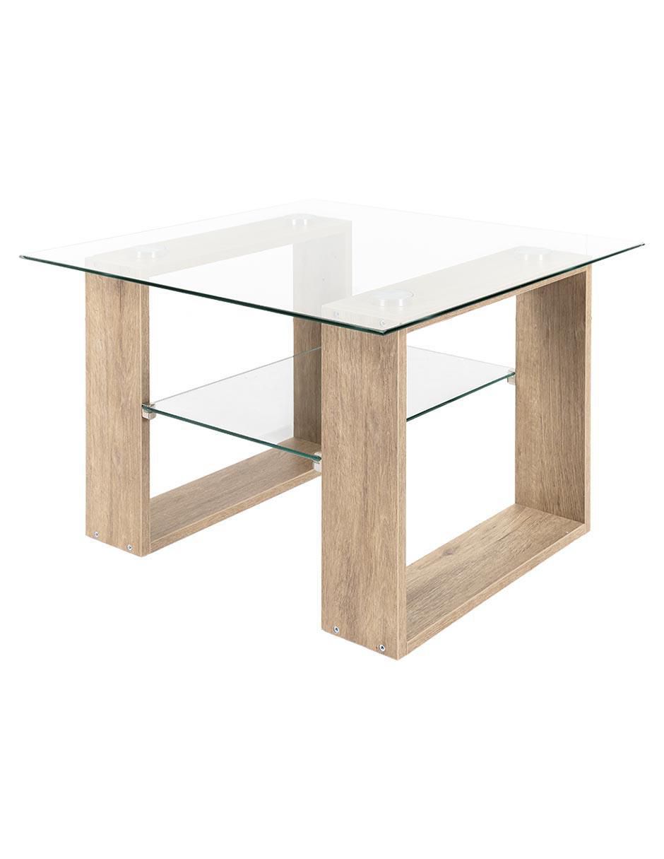 Mesa lateral armable Temec de madera con metal